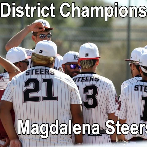 DISTRICT CHAMPIONS! Magdalena made it a clean sweep of District 2-1A with a pair of wins against Cimarron today. The Steers pulled off 18-3 and 9-2 road wins against the Rams. No. 1 ranked Magdalena is 18-3 overall and went 9-0 in league play. Magdalena is on a 15-game winning streak. @positive.outcomes