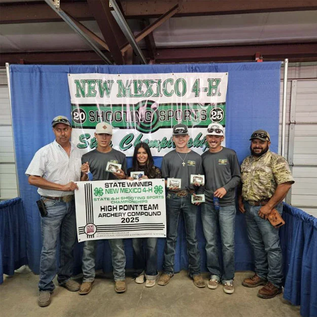 STATE CHAMPIONS! The Socorro County 4H archery team is headed to nationals after winning the state compound archery championship in Raton over the weekend. The event was highlighted by Juan Fernandez’s individual state title, and third place by Matthew Lopez in compound archery. Lincoln Wilkinson was 4th in recurve archery. 
The team’s success can be your ticket to a guided hunt barbary sheep hunt! 
Juan Fernandez took 1st individual - compound Archery 
Mathew Lopez took 3rd for individual - compound Archery 
Lincoln Wilkinson 4th place- recurve Archery 
Socorro’s recurve bow team took 2nd place.
First-place team members include Mathew Lopez, Jacob Angel, Esperanza Lopez and Juan Fernandez.
Second-place recover team members include Lincoln Wilkinson, Brody Montoya and Abel Strock. @jilly_sue_angel