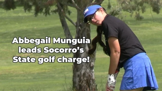 Socorro’s Lady Warriors are in a great position to claim the girls 1A-3A state golf championship with Abbegail Munguia’s first-round score of 81 leading a charge of five players in the top nine at Riverview Golf Club in Farmington on Monday.

Natasha Apodaca is tied for second with an 83, and Kailyn Woods is 4th with a score of 89. Ariana Crespin’s 91 has her in 8th place, and Avery Timmons is 9th with a 93.

Socorro (345) has a 46-stroke lead over Gateway Christian (391), which is currently second. Texico (406) is in third place.

It’s a super tight race in the boys competition, with seven strokes separating first through fourth place where the Socorro Warriors currently sit. Mesilla Valley leads the pack with a 321 score, NMMI is second with a 324, and St. Michael’s is at 327 to Socorro’s 328.

Isaiah Silva’s even par 72 left him in third place after the first day. He trails Mason Hicks (NMMI 68) and Troy Oswald (Gateway Christian 71). Andrew Handrich is in eighth place with a 77.

Tavin Benavidez is in 22nd after shooting a 89, and Ian Gonzales and Nazario Silva are tied in the 24th spot after scores of 89.