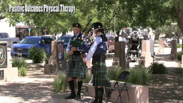 AMAZING GRACE - Johannes Heynekamp and Stefan Malone perform Amazing Grace on bagpipes during Memorial Day ceremonies at Socorro's Isidro Baca Park on Monday. @positive.outcomes